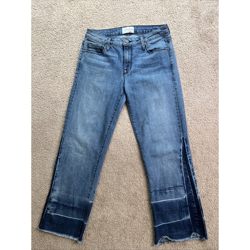 Parker Smith Woman Jeans 27 Straight Crop Leg Raw Hem Side Slit  Made In The USA